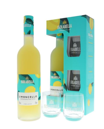 Isolabella Limoncello + 2 Glasses 30° 70 cl + GBX x 6 bottles